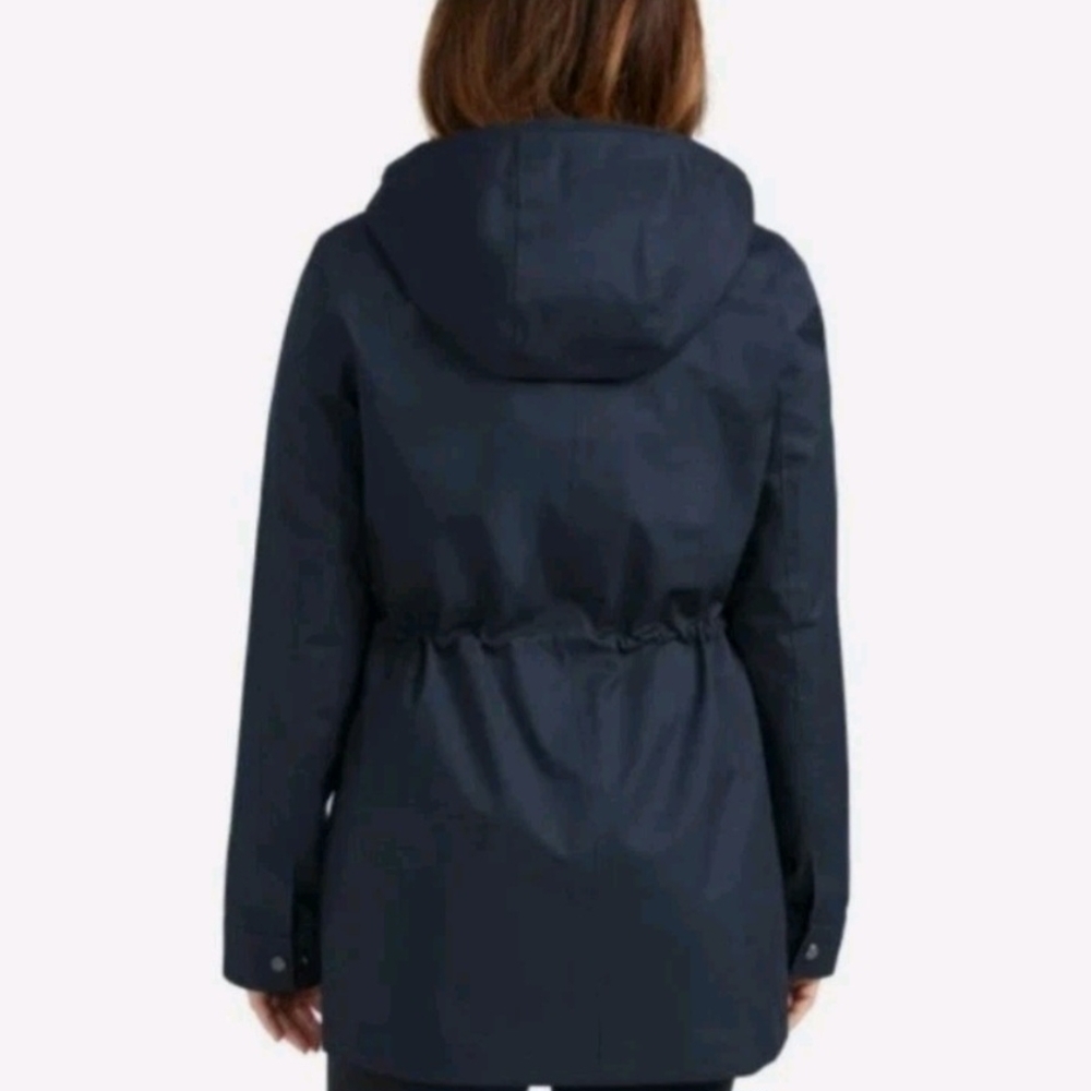 Hunter Ladies Water Resistance Cotton Smock Rain Jacket Navy Blue Medium NWT - Picture 2 of 7